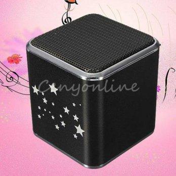 [globalbuy] MD07U Black Mini Portable USB FM Music Sound Box Player Digital Speaker Amplif/2964013