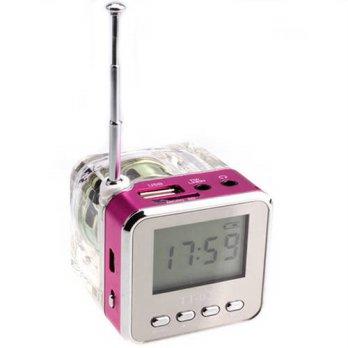 [globalbuy] Mini FM Radio USB Multimedia Speaker Digital Clock Micro SD TF Music MP3 Playe/600876