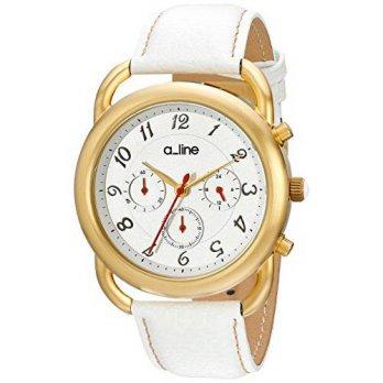 [macyskorea] A_line a_line Womens AL-80012-YG-02-WH Maya Chronograph Silver Dial White Lea/9953817