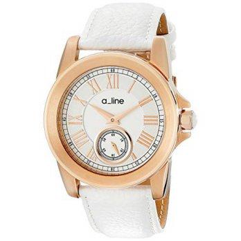 [macyskorea] A_line a_line Womens AL-80022-RG-02-WH Amare Silver Dial White Leather B/9953858