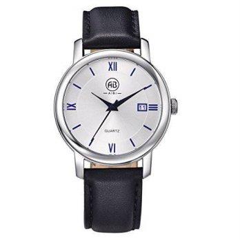 [macyskorea] AIBI Waterproof Unisex Retro Roman Watch Style Black Leather Silver-tone Blue/9952142