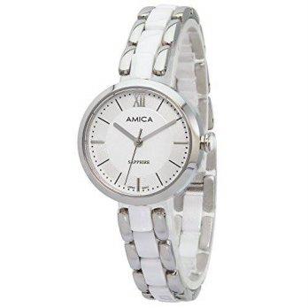 [macyskorea] AMICA Amica Womens D-Ceramics Quartz Sapphire Silver Tone Stainless Stee/9952170