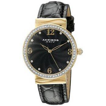 [macyskorea] Akribos XXIV Womens AK829BKG Analog Display Japanese Quartz Black Watch/9954446