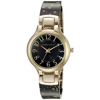 [macyskorea] Anne Klein Womens AK/2380BKGB Easy To Read Gold-Tone and Black Resin Bangle W/9530285