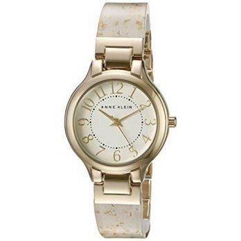 [macyskorea] Anne Klein Womens AK/2380WTGB Easy To Read Gold-Tone and White Resin Bangle W/9529211