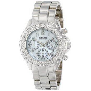 [macyskorea] August Steiner Womens AS8031SS Crystal Mother-Of-Pearl Chronograph Brace/9953598