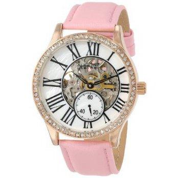 [macyskorea] August Steiner Womens AS8035PK Crystal Skeleton Automatic Strap Watch/9953917