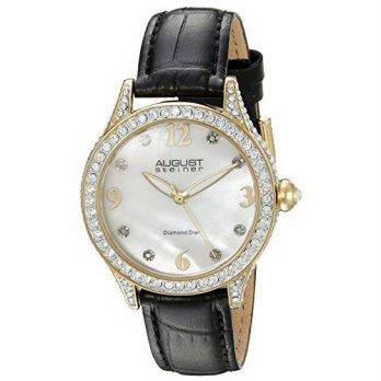 [macyskorea] August Steiner Womens AS8188BKG Round White Dial Three Hand Quartz Strap/9954421