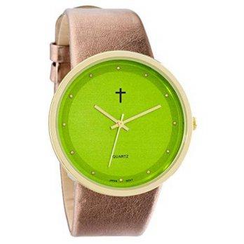 [macyskorea] Belief womens | Funky Minimalist Large Green Face Metalic Gold Band Watc/9954245