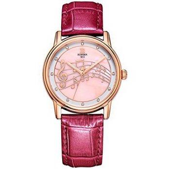 [macyskorea] Binger BINGER Women Mother Pearl Dress Watch Rose Gold Sapphire Crystal Music/9528479