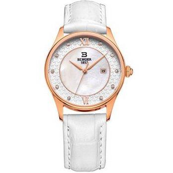 [macyskorea] Binger BINGER Womens Date Mother Pearl Dress Watch Rose Gold Sapphire Crystal/9530283