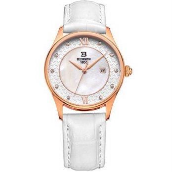 [macyskorea] Binger BINGER Womens Date Pearl Diamond Dial Rose Gold Watch Sapphire Cr/9953253