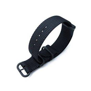 [macyskorea] Bullet Tail Thick Zulu Watch Band, 22mm 3 Rings Black Honeycomb Nylon, MiLTAT/9776571