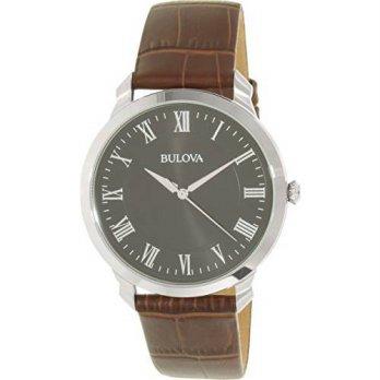 [macyskorea] Bulova Mens Quartz Stainless Steel and Brown Leather Dress Watch (Model: 96A1/9529827