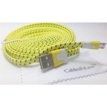 [macyskorea] CablesFrLess 6ft Flat Braided Micro USB Charging / Data Sync Cable fits most /9143539