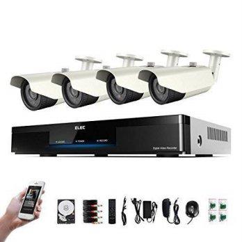 [macyskorea] ELEC 4Ch Channel HDMI 960H H.264 CCTV DVR with 500GB Hard Drive and 4 Bullet /9107168