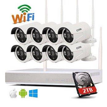 [macyskorea] EWETON 8CH WiFi NVR Kit 2TB HDD w/ 8 Wireless IP Network 720p Day Night Water/9107129