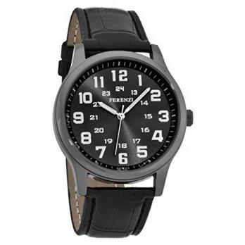 [macyskorea] Ferenzi Mens | Classic Gunmetal Watch with Black Croc Band | FZ16902/9530399