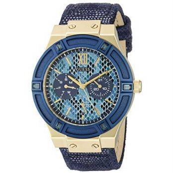 [macyskorea] GUESS Womens U0289L3 Iconic Indigo Blue & Gold-Tone Multi-Function Watch/9529475