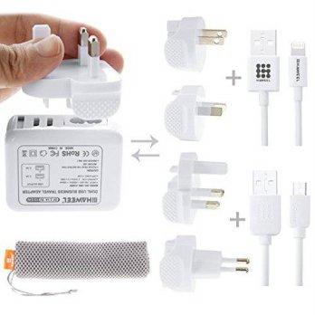 [macyskorea] HAWEEL Travel Charger Kit with Mesh Bag (2.1A Dual USB Wall Charger with 4 Po/9129496