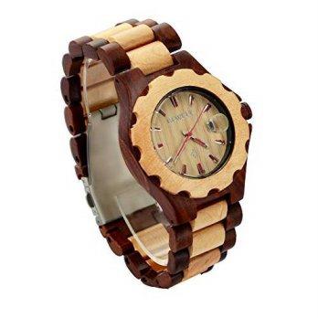 [macyskorea] Ideashop Womens Red and White Wooden WristWatches With Date Calendar Adj/9951666