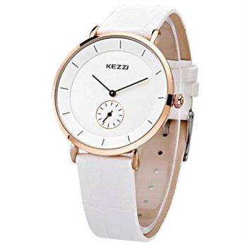 [macyskorea] Kezzi Womens Watches K1080 Casual Quartz Analog White Leather Wrist Watc/9953887