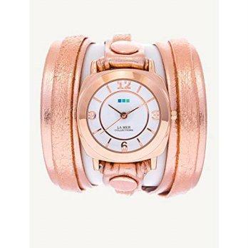 [macyskorea] La Mer Collections Womens LMODYLY2000 Rose-Tone Watch with Metallic Leat/9951650