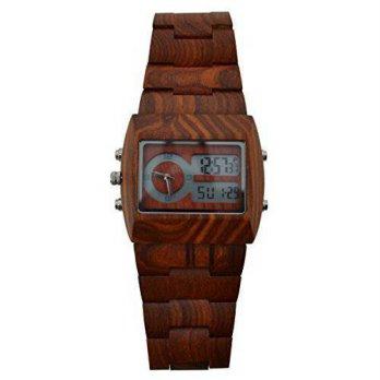 [macyskorea] Mercimall Luxury Mens Wooden LED Dual Resin Chronograph Wrist Watches with Qu/9528524