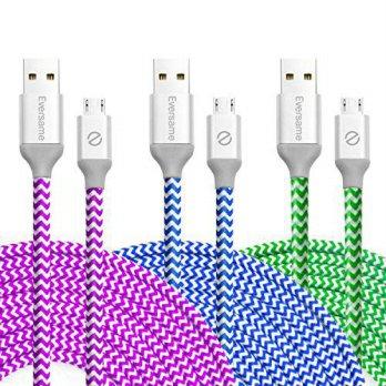 [macyskorea] Micro USB Android Charger Cord, Eversame[3-Pack]10Ft 3M Premium Nylon Braided/9130014