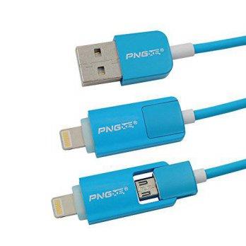 [macyskorea] PNGXE High-speed 2 in 1 Led 8 Pin & Micro Usb Sync Data Charging Cable Cord C/9143656