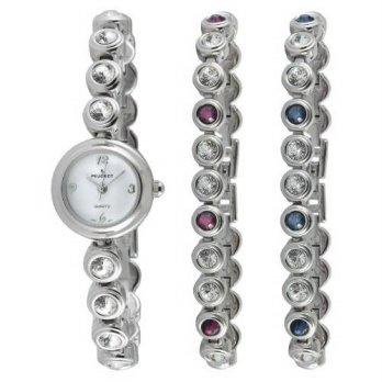 [macyskorea] Peugeot Womens 670 Crystal Watch & Tennis Bracelet Gift Set/9953941