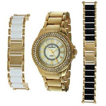 [macyskorea] Peugeot Womens 689G Gold-tone Interchangeable Bracelet Gift Set Watch/9952052