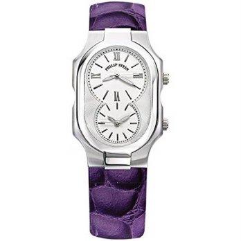 [macyskorea] Philip Stein Signature Large Purple Leather Strap Dual Time Watch 2-NCW-LAPR/9529601