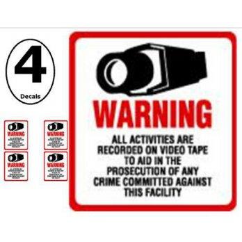 [macyskorea] SIS E-Store SECURITY DECAL - 4 Pack 204 Commercial Security, Surveillance Vid/9106094