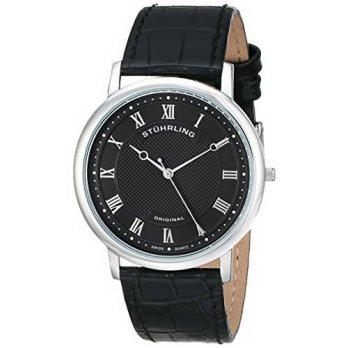 [macyskorea] Stuhrling Original Mens 645.03 Classique Swiss Quartz Ultra Slim Black Leathe/9776024