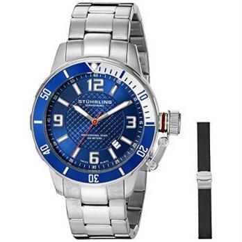 [macyskorea] Stuhrling Original Mens 676.02.SET Aquadiver Quartz Date Bracelet and Ru/9951787