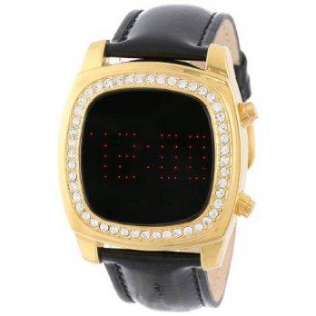 [macyskorea] TKO ORLOGI Womens TK573-GBK Gold Crystalized Mirror Digital Black Leathe/9953795