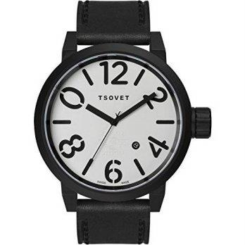 [macyskorea] TSOVET Swiss LX330110-02 Mens Black BVD White Dial Stainless Steel Field Watc/9530068