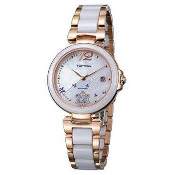 [macyskorea] Tophill Womens Sf205 Ceramic Quartz Dress Watch Rose Gold 2-Tone/9951887