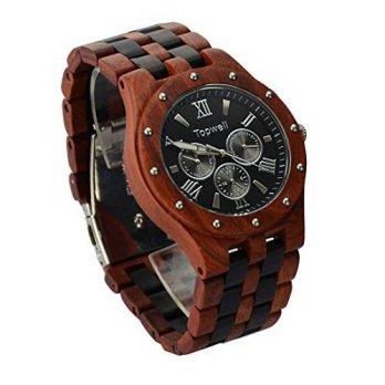 [macyskorea] Topwell Mens Date Time Week 24 Hours Wood Wooden Watches Round QUARTZ Wood Wa/9528489