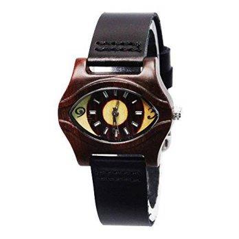 [macyskorea] Topwell Womens Black Eye-shaped Ebony Wooden Watch with Black Leather Strap L/9529336