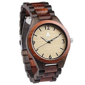 [macyskorea] Treehut Mens Rosewood and Ebony Wooden Watch with All Wood Strap Quartz Analo/9529871