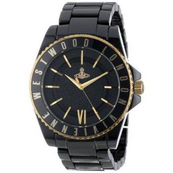 [macyskorea] Vivienne Westwood Unisex VV048GDBK Gold-Tone and Black Ceramic Bracelet Watch/9951800