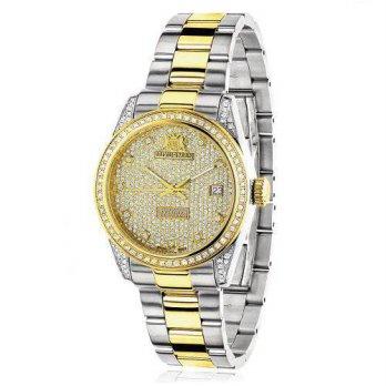 [macyskorea] White Yellow Gold Plated Watch Two Tone Womens Luxurman Tribeca 1.5ct/9951851