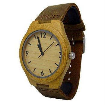 [macyskorea] Wo Fat Chin Handmade Wooden Watch Made with Natural Bamboo Wood in Brown Leat/9530215