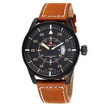 [macyskorea] Xinslon Mens Watches Luminous Hands Auto Date Leather Strap Watch (Brown)/9951919