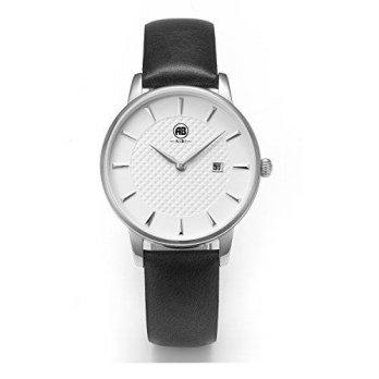 [poledit] AIBI Waterproof Black Strap Ultra-thin Silver White Dial Sapphire Cystal Watch w/12664955