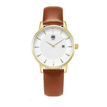 [poledit] AIBI Women Watch Unique Dial Gold Case Black Leather Strap Analog Display with D/12664968