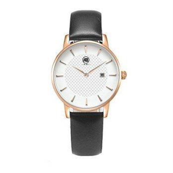 [poledit] AIBI Women Watch Unique Dial Rose Gold Case Black Leather Strap Analog Display w/12664957