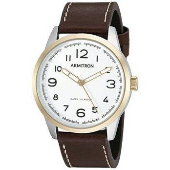 [poledit] Armitron Men`s 20/5126SVTTBN Easy To Read Dial Brown Leather Strap Watch (R1)/13109420